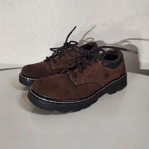 Sketchers USA Parties-Mate Brown Suede Lace Up Oxfords Women's Size U.S. 6.5